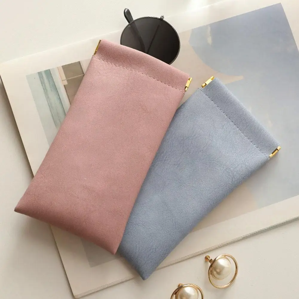 

Футляр для очков из мягкой искусственной кожи, портативный чехол для солнцезащитных очков, защитный чехол для очков, простая Водонепроницаемая Сумочка, T2f1