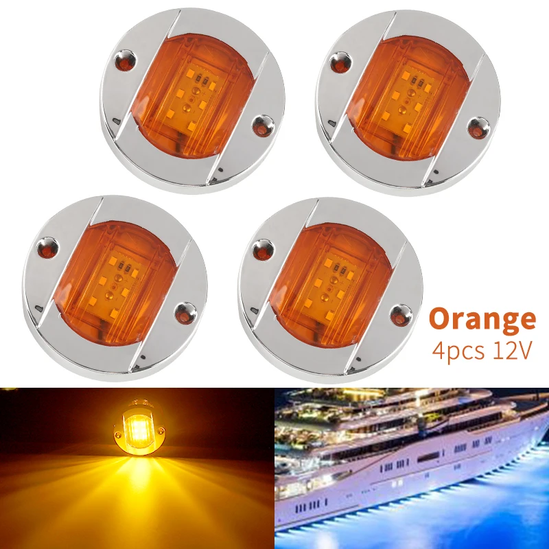 

4PCS Boat Ligh 12V Marine Boat Transom LED Stern Light Turn Signal Lighting Tail Lamp Yacht Accessory