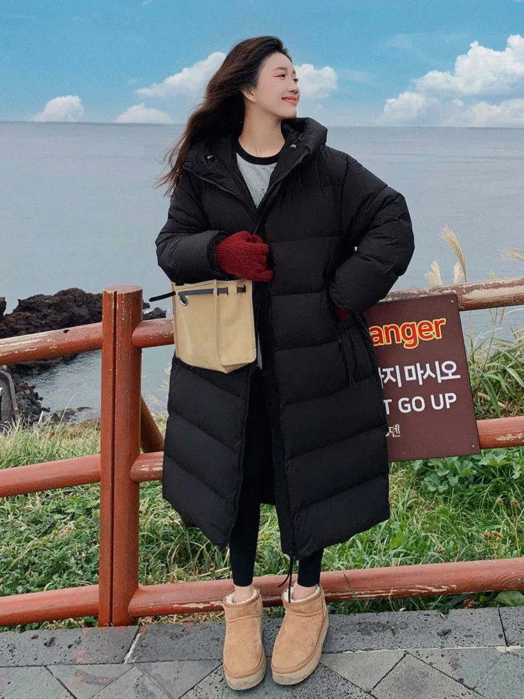 Длинный пуховик корейской серии зимняя женская куртка 2024 новая модная