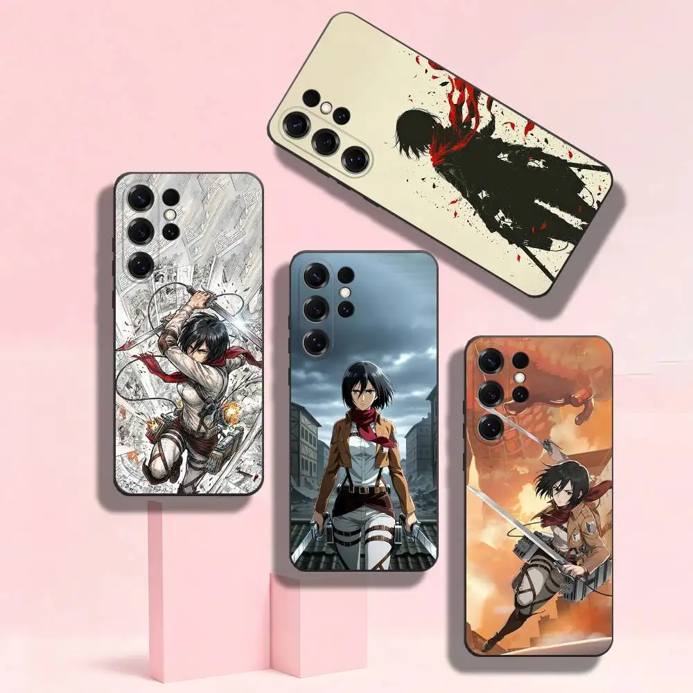 Фото Чехол для телефона AttackS on T-Titan M-Mikasa для Samsung S22, S24, S20, S25, S23, S30, S21, Ultra, Plus, силиконовый защитный противоударный чехол №1