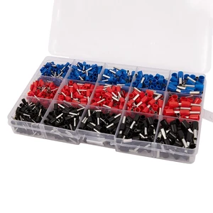 1065Pcs/Set 3 Colors 22-12AWG Wire Copper Crimp Connector Insulated Cord Pin End Terminal Bootlace Cooper Ferrules Kit Set