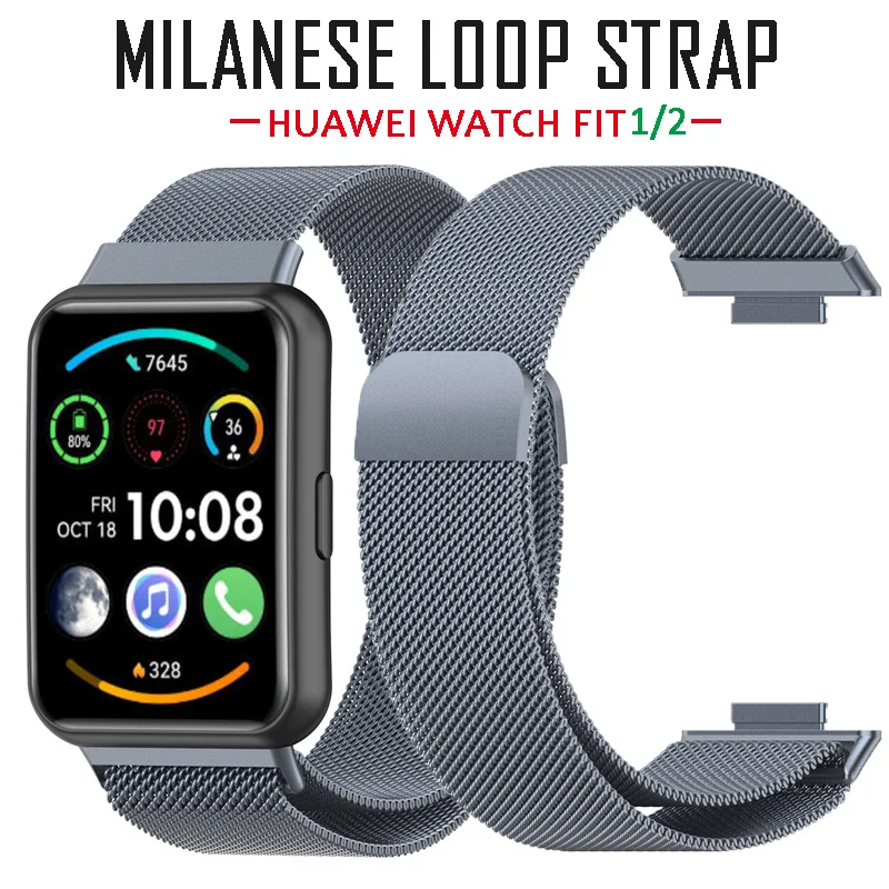 

Magnetic Loop Band For Huawei Watch Fit 2 Strap Accessories stainless steel belt metal correa bracelet huawei watch fit strap