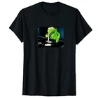 Забавная хипстерская Футболка с принтом лягушки, черно-белая футболка унисекс, модные футболки с графическим принтом, уличная одежда в стиле Харадзюку, мужская одежда