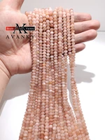 natural faceted sun stone crystal stone beads orange moonstone for jewelry making diy necklace bracelet 15 4x6mm