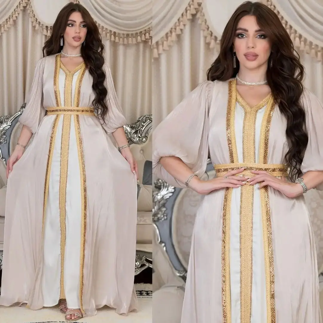 Morocco Prom Party Dress Women Abaya 3 Piece Set Turkey Dubai Muslim Clothing Kaftans Evening Long Dresses Robe Eid Vestidos