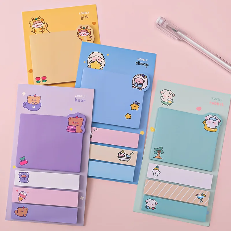 1 Pieces Kawaii Cute Animals Paper Sticky Notes Creative Notepad Memo Pads Office School Stationery Adhesive Stickers Decoration