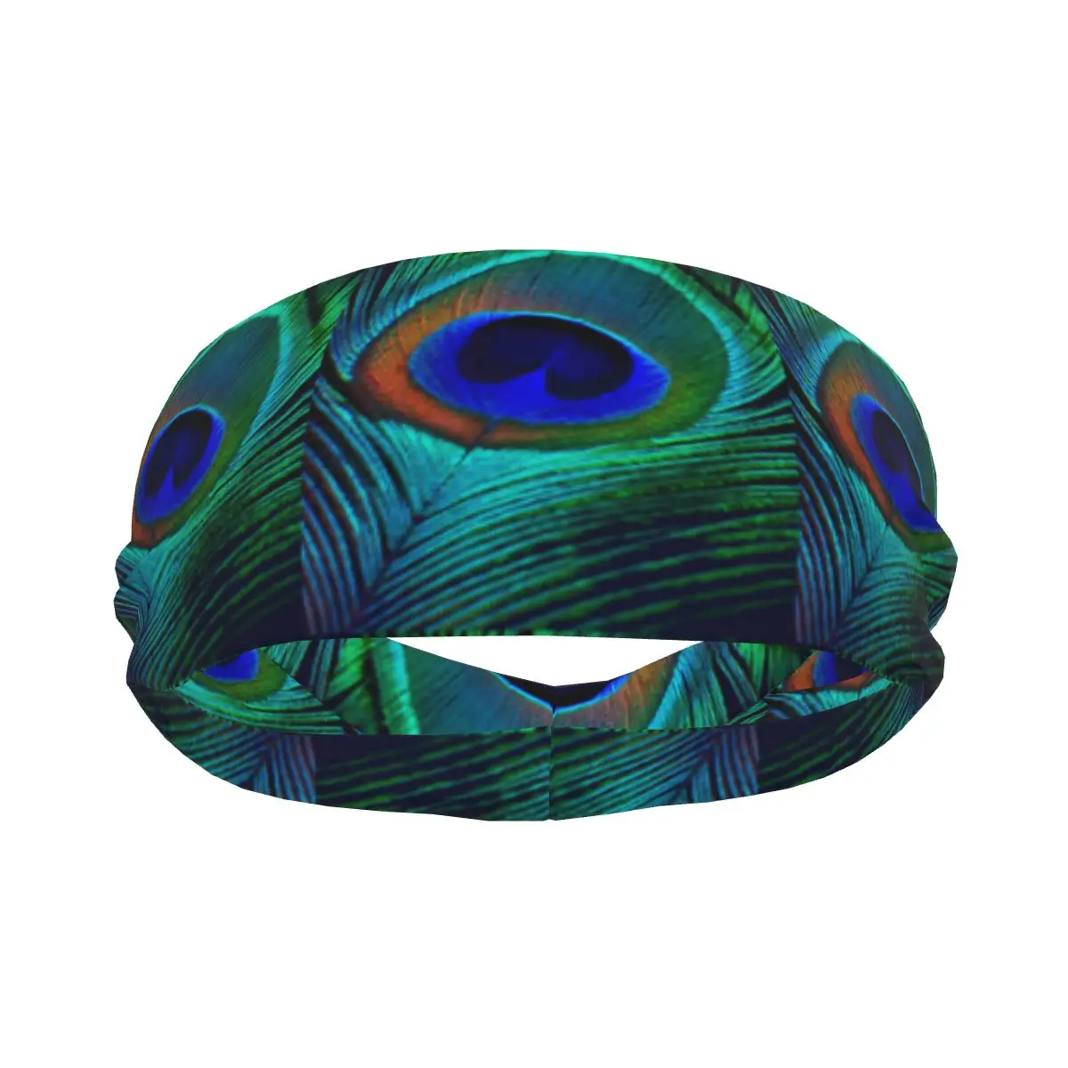 

Sports Sweatband Breathable Headband Sweat Hair Head Band Peacock Feathe Background Yoga Headband