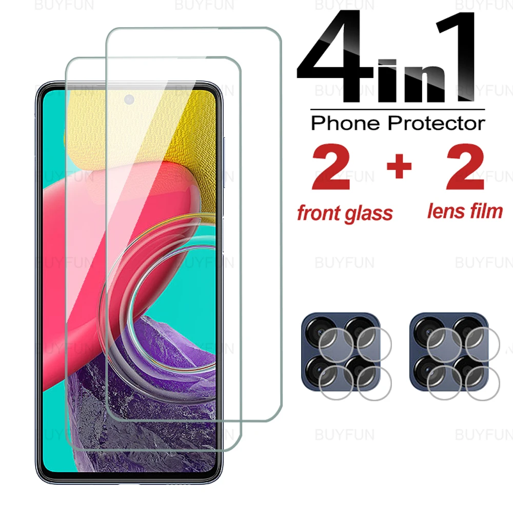 

4 в 1 закаленное стекло для Samsung Galaxy M53 6,7 дюймов передняя защита экрана для Samsung Samsun M33 M23 пленка для объектива камеры