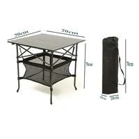 foldable table camping table outdoor bbq backpacking aluminum alloy portable durable barbecue desk picnic table for 707070cm