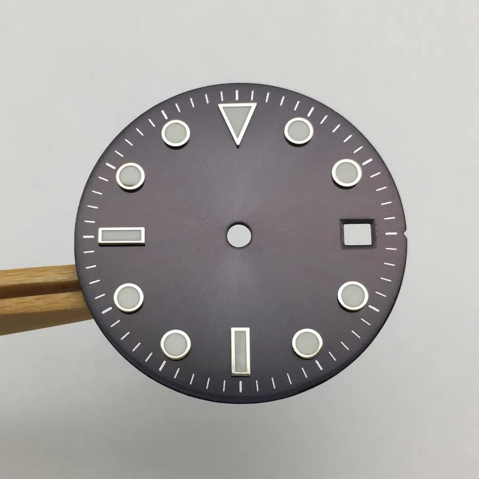 

New 28.5mm Watch Accessories Modified Blue Luminous Dial for NH35A Movement Installation Mechanical Accessorie Calendar no logo