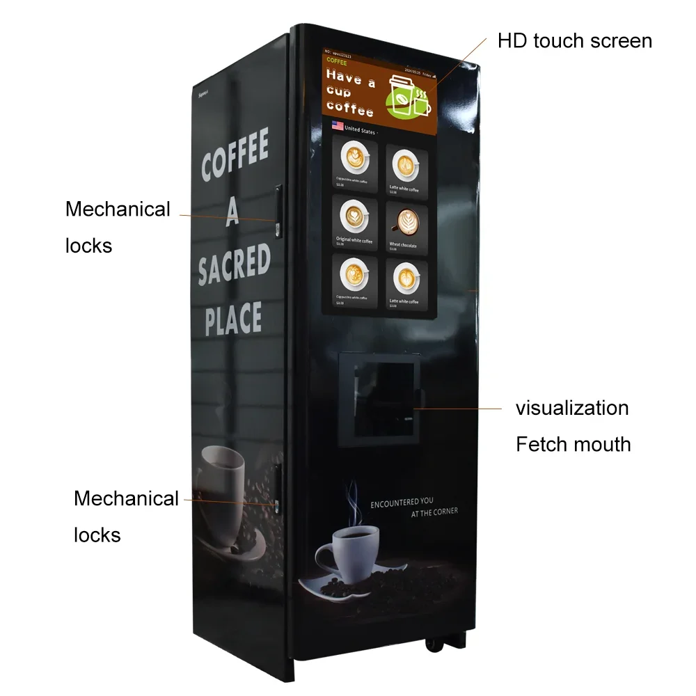 Заводской индивидуальный интеллектуальный торговый автомат мгновенного кофе с