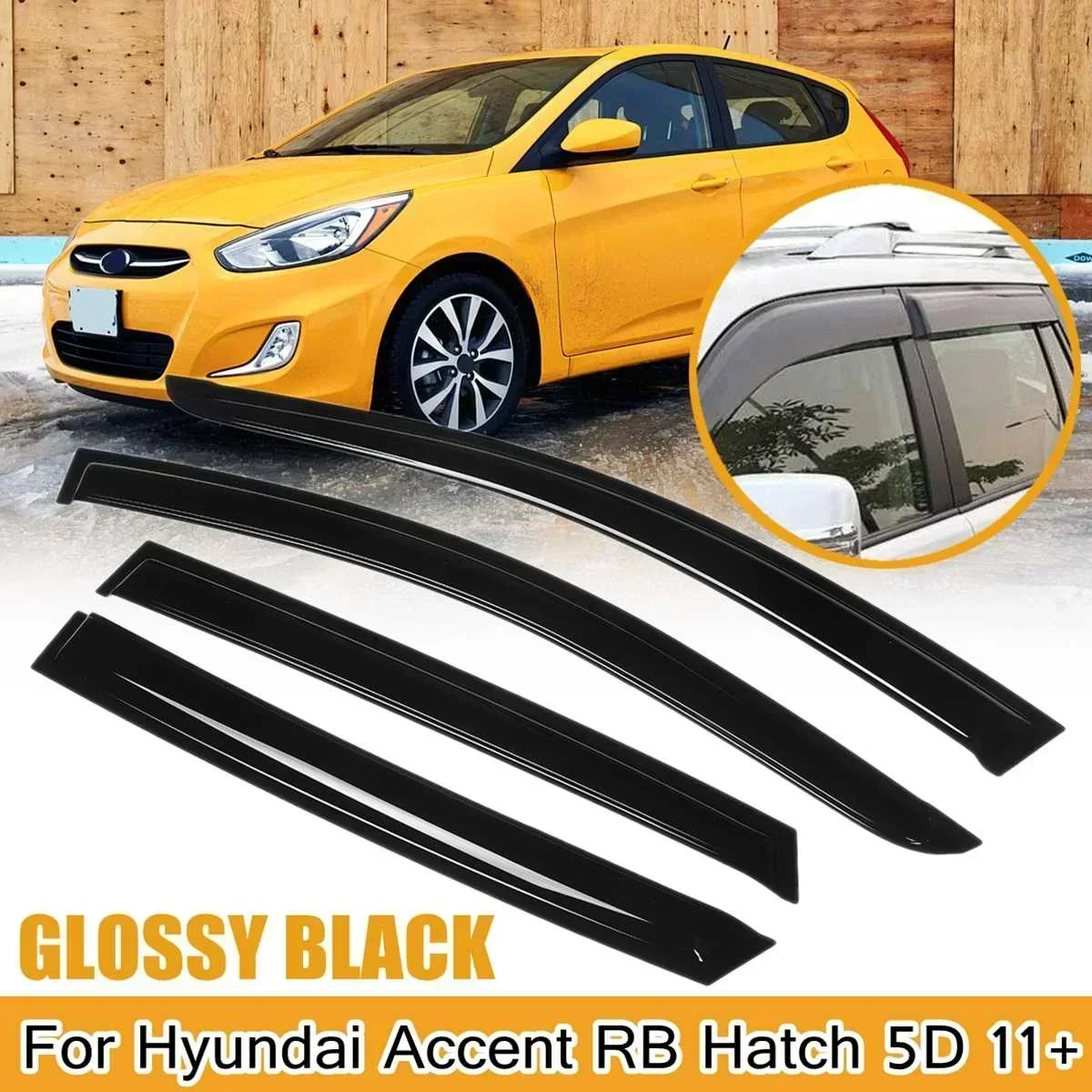 4 шт. автомобильный оконный козырек от ветра и солнца дождя для Hyundai Accent RB Hatch 5D 2011+
