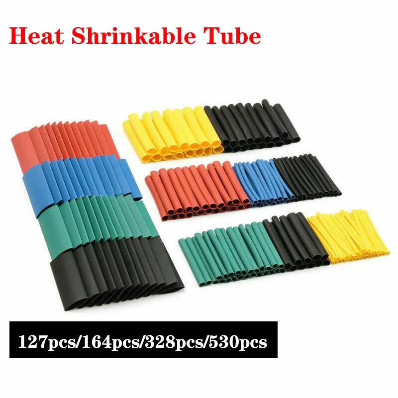 

328/530pcs Heat Shrink Set Tube Kit Polyolefin Shrinking Assorted Heat Shrink Tubing Wire Cable Insulated Sleeving Tubing