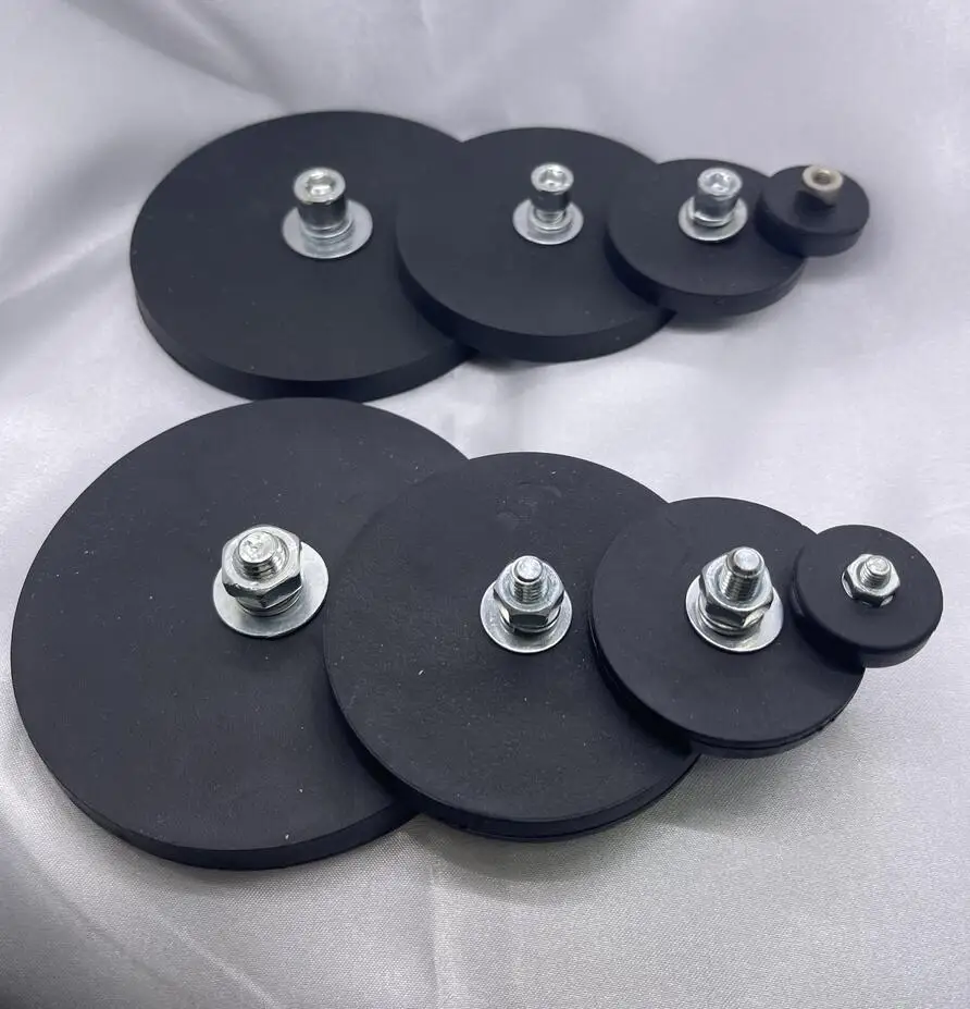 1/5/10 шт. D22 D43 D66 D88 магнит с резиновым покрытием, магнитное основание, плоская резьба, монтажный кронштейн, держатель для лодки, светодиодный светильник, автомобильный бар