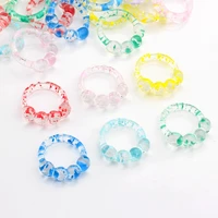6pcslot 25mm acrylic resin colourful circle ring connector charms for diy fashion jewelry making accessories
