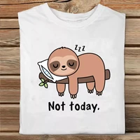 women cute fashion sloth animal lazy short sleeve spring printing clothes print tshirt female tee top ladies graphic t shirt