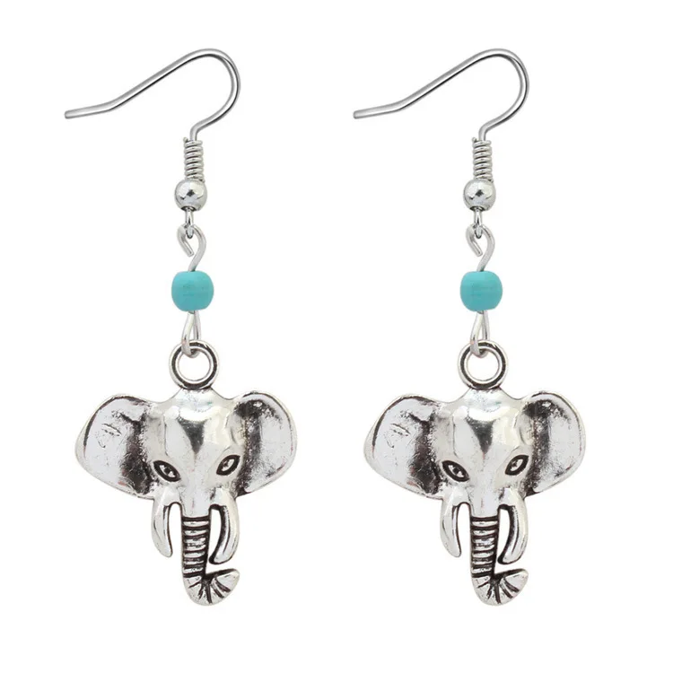 

Creative trinkets imitation pine stone cute baby elephant animal earrings female fashion cute ins ear accessories