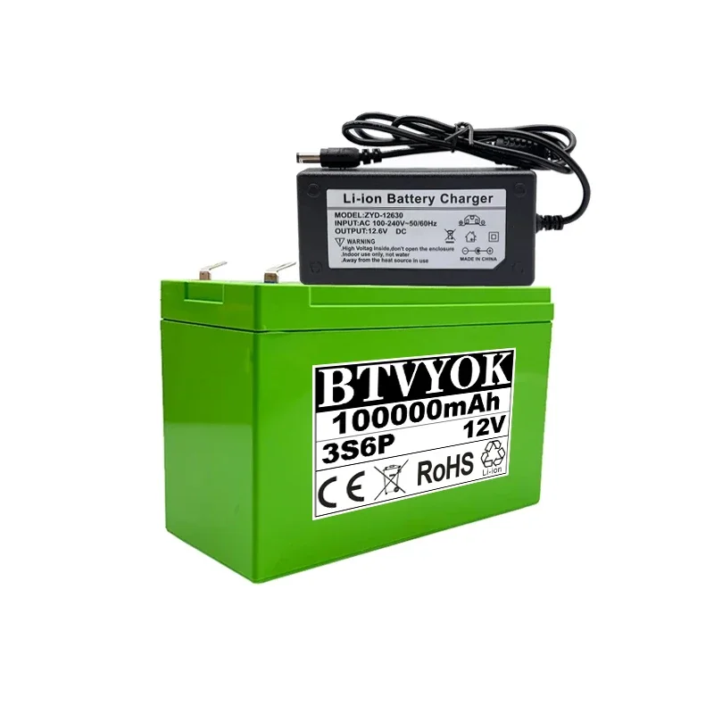 18650 3S6P 12 В перезаряжаемый литиевый аккумулятор с зарядным устройством подходит