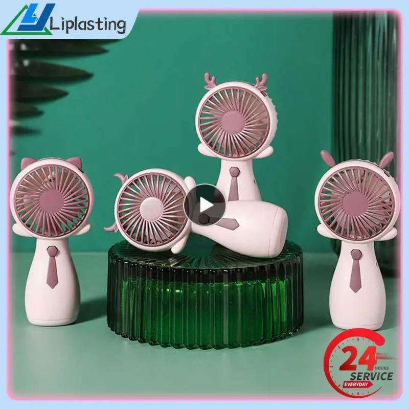 

1~10PCS Cartoon Fan Handheld Rechargeable For Student Desktop Hand-held Fan Portable High Quality Mini Fan Small Pocket Fan
