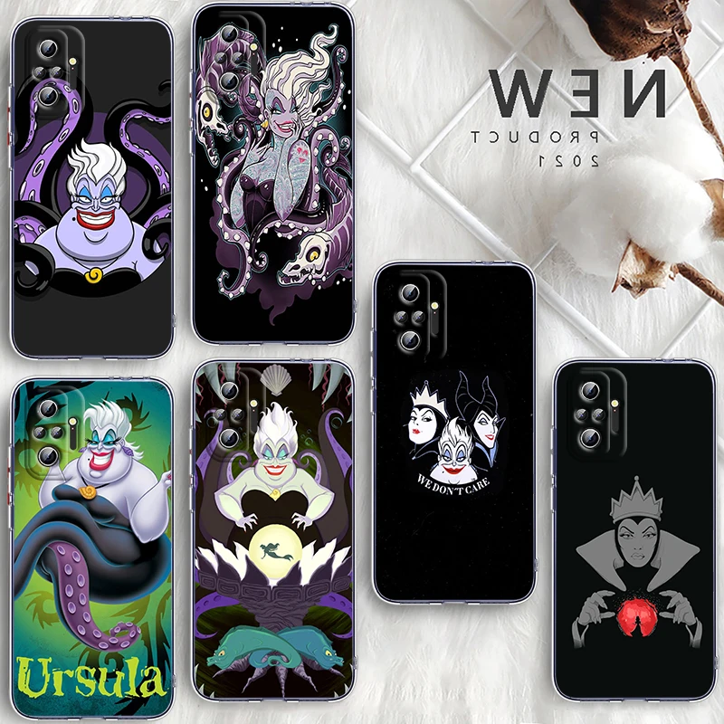 

Maleficent Usula Disney Phone Case For Xiaomi Redmi Note 11E 11S 11 11T 10 10S 9 9T 9S 8 8T Pro Plus 5G Transparent Cover