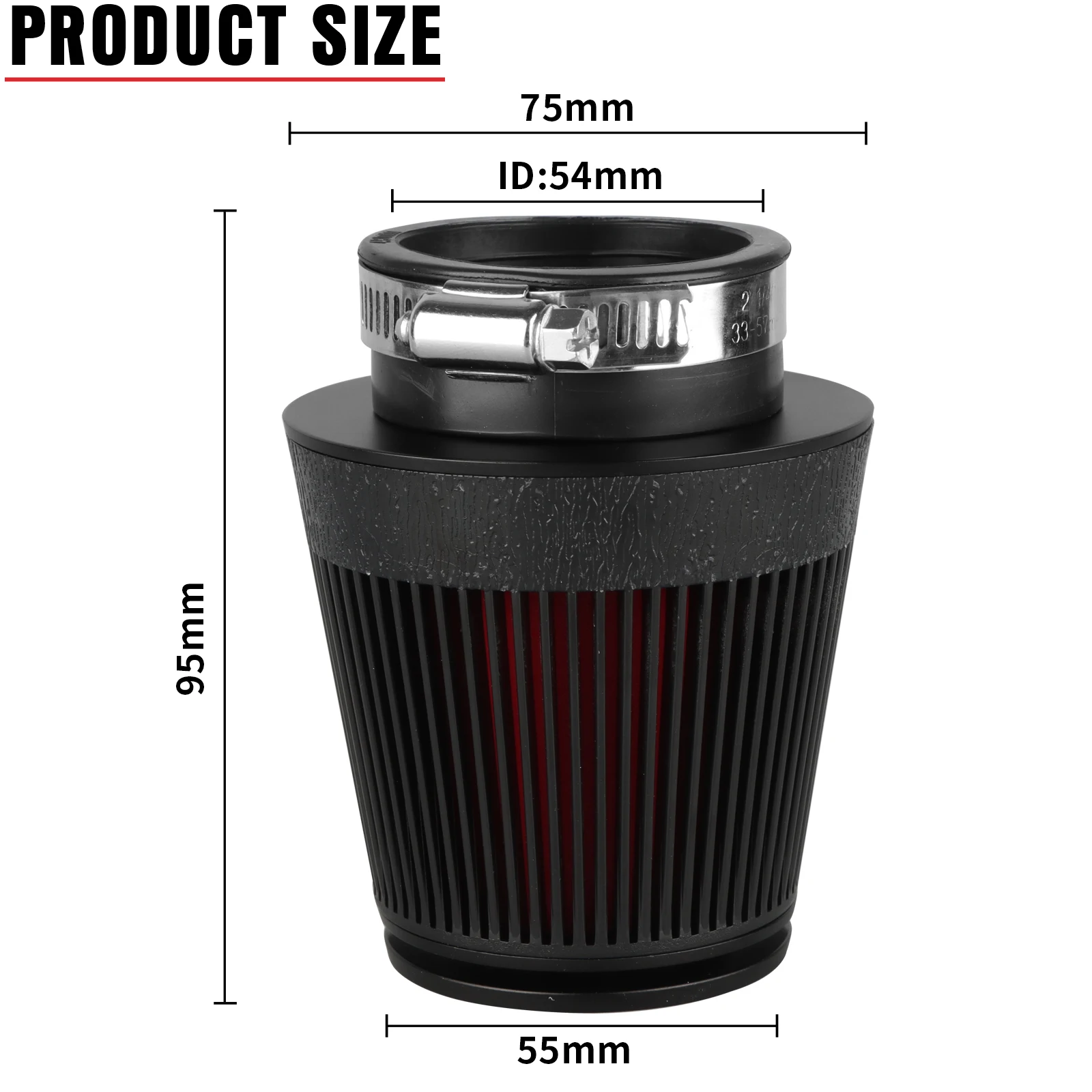 

NIBBI мотоциклетный воздушный фильтр с ЧПУ, универсальный 42 мм, 48 мм, 54 мм, фильтр для очистки воздуха с грибовидной головкой, карбюратор, впускная труба, модифицированный скутер