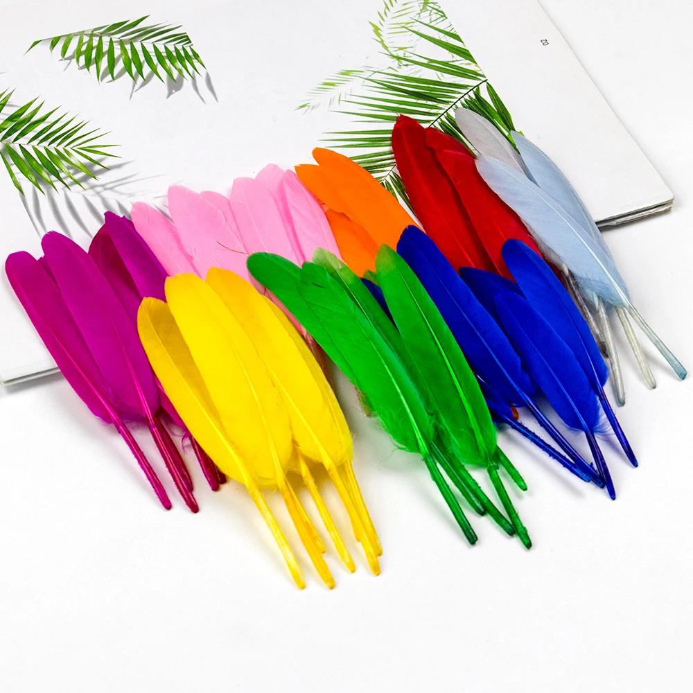 100 шт. разноцветные маленькие гусиные перья для детей