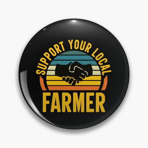 Поддержите местный фермер забавное сельское хозяйство мягкая пуговица