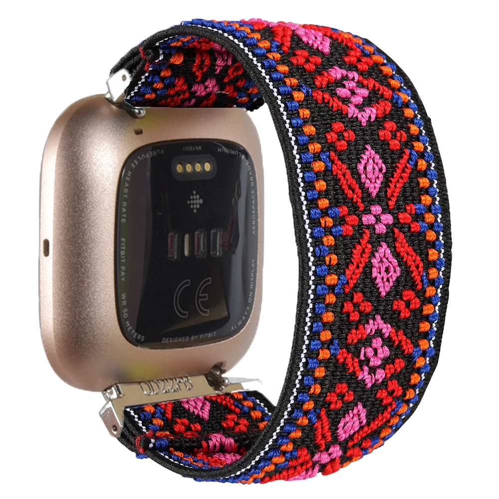Bohemia Elastic Nylon Loop Band for Fitbit Versa 3/Versa 2/Versa Lite Watch Bracelet for Fitbit Versa Wristband Sport Loop Gift