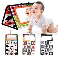baby cloth books tummy time floor mirror double high contrast activity calendar busy board with safety mirror for childdren toy
