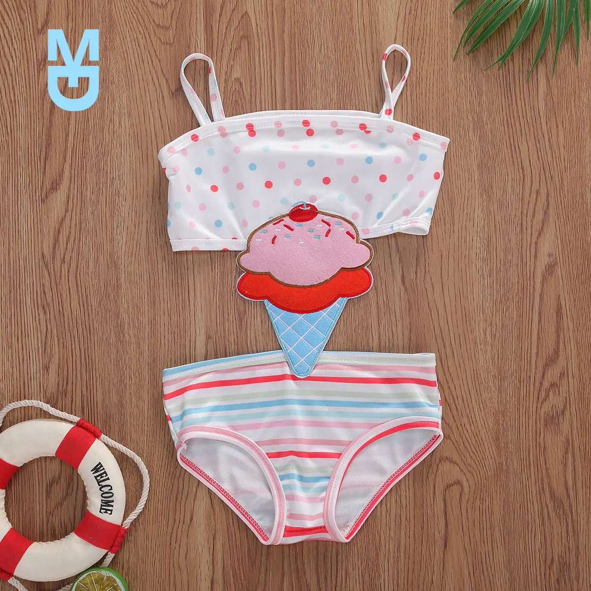 

New Infant Kids Girls' Embroidered One Piece Swimsuits Toddler Kids Fashion Cute Pattern One-piece Bathing Suits