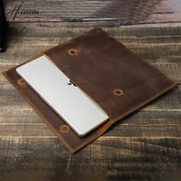 crazy horse leather sleeve case laptop bag for mac book 13 14 15 15 6 16 inch for macbook air m2 m1 pro 13 3 15 4 notebook cover