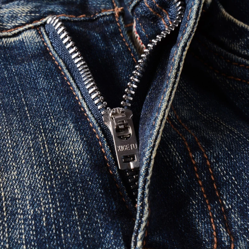 Fashion Trendy Men Jeans Retro Black Blue Elastic Stretch Slim Fit Ripped Jeans Homme Embroidery Patched Vintage Denim Pants Men