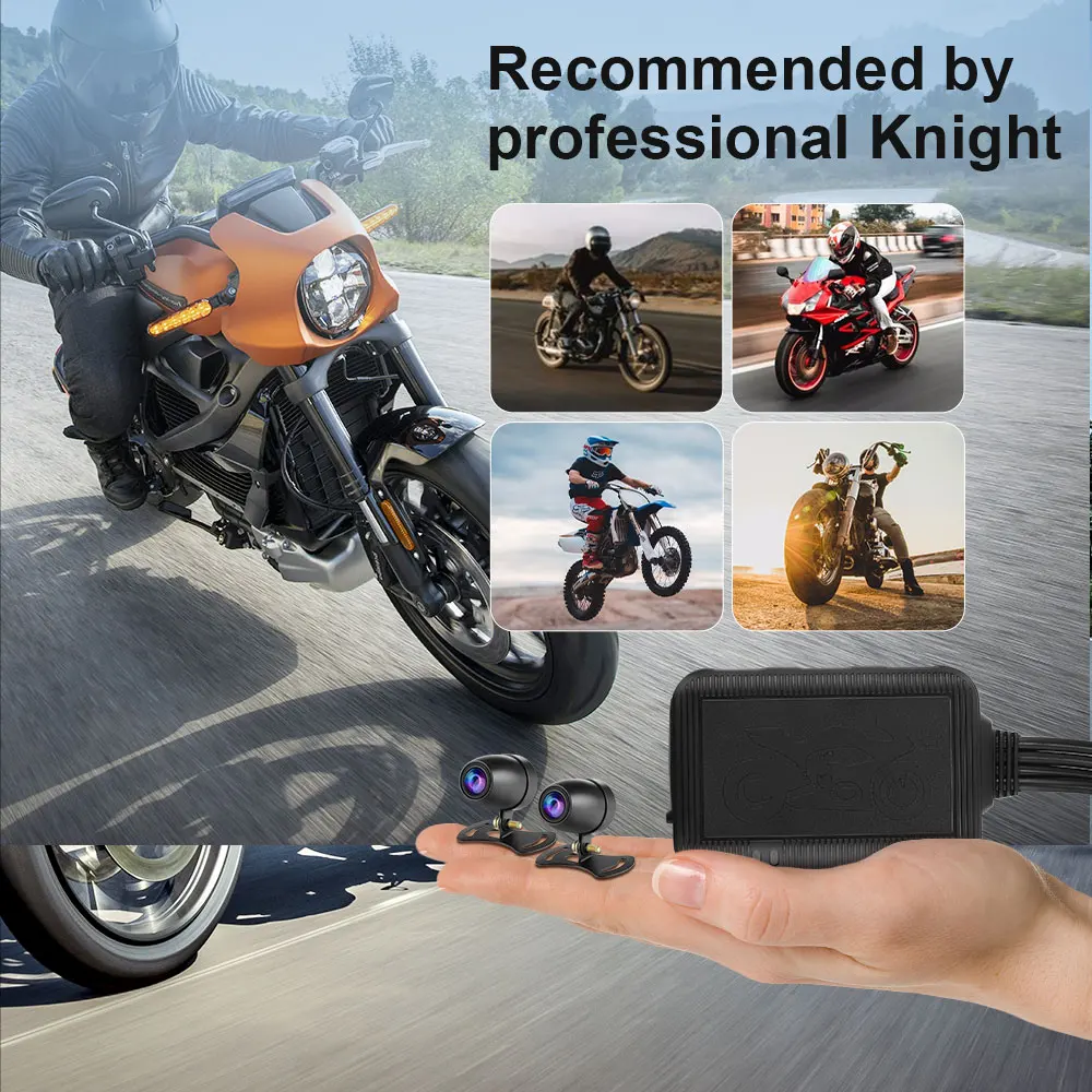 Motorcycle Dashcam DVR 1080P 120 Degree Dual Wide Angle Waterproof Camera Video Recorder with 24H Parking Monitor G-Sensor enlarge
