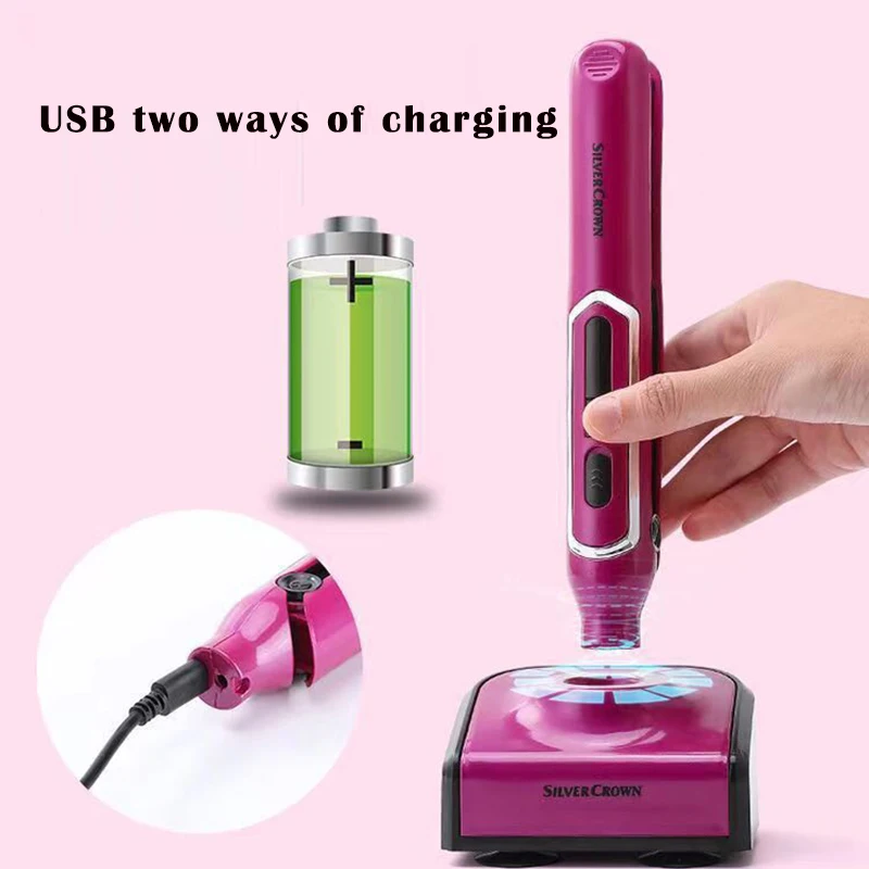 

Wireless Portable Hair Straightener USB Cordless Hair Iron Straightening Styling Tools Mini Flat Iron Hair Curler Curling Iron