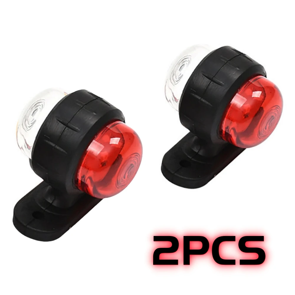 2 шт. боковые габаритные огни для грузовика, контурная лампа 12 В 24 В, боковой фонарь, красный янтарный сигнальный индикатор, прицеп, фургон, автобус, караван, лодка