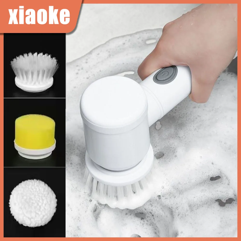 

Adjustable Cleaning Brush Handheld Dishwashing Brush Electric Cleaning Brush Kitchen Cleaning Brush With Replacement Brush Heads
