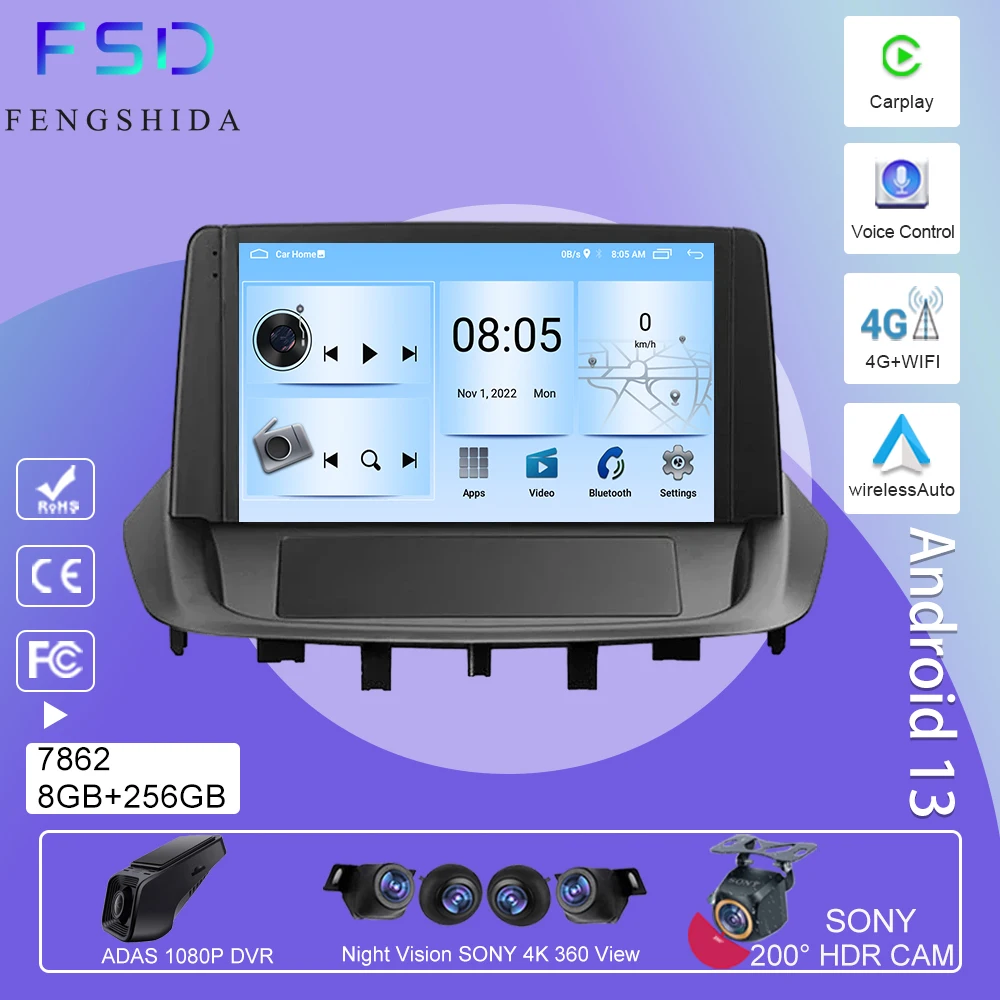 Автомагнитола на Android для Renault Fluence 1 2009-2017 автомобильное радио навигация