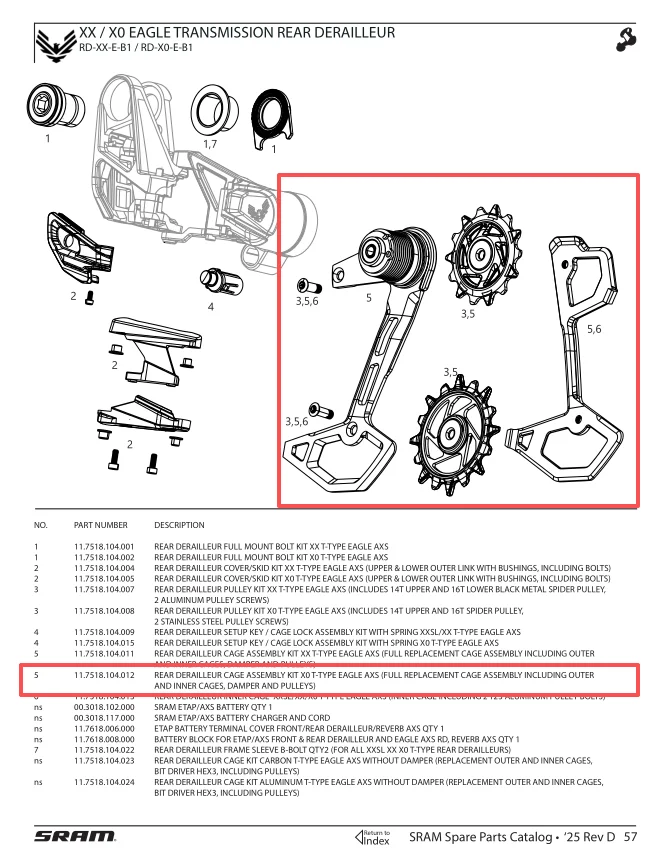 Комплект кронштейнов SRAM X0 Eagle T-Type RD |   Оригинальный переключатель передач X0 Eagle Transmission Derailleur |   OEM-деталь 11.7518.104.012 |   Полное C (art.: 3920db2aaa0b2) - 3920db2aaa0b2