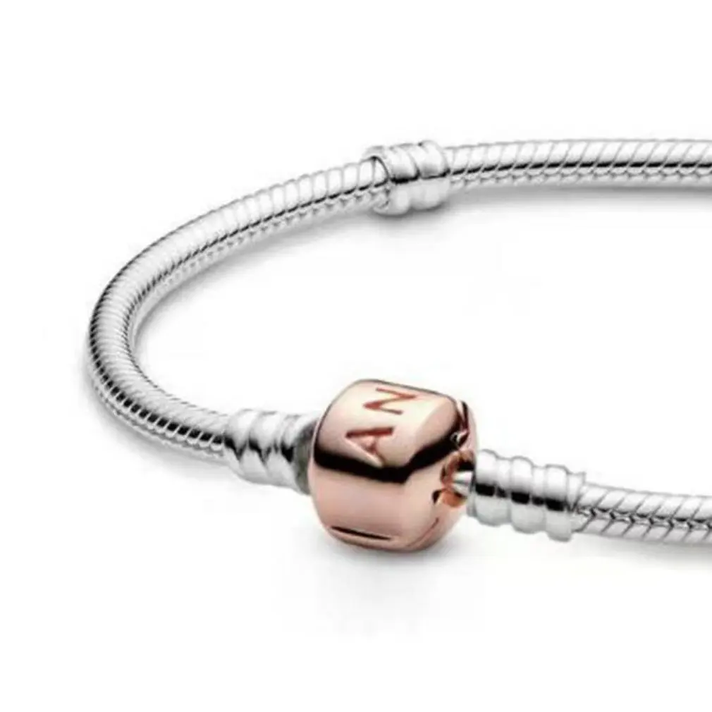Сертификат 100% оригинал 925 серебро цепочка из змеиной кожи DIY Шарм браслет для
