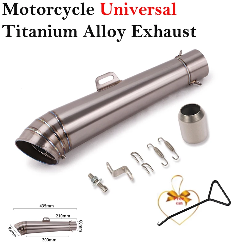 

Titanium Alloy Universal Motorcycle Exhaust Escape Pipe 60MM GP Modified Muffler DB Killer For Z900 MT07 NK400 S1000RR GSX-S750
