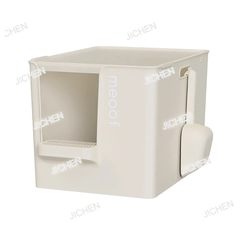 Фото TZZ Cat Litter Box Негабаритный открытый полузакрытый Maine Огромный дезодорант Кошачий туалет с разбрызгом песка №2