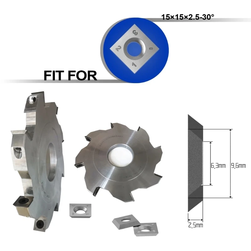 

Твердосплавные режущие пластины 15 мм, сменные квадратные прямые для деревообработки, спиральные строгальные лезвия KXRE 10 шт.