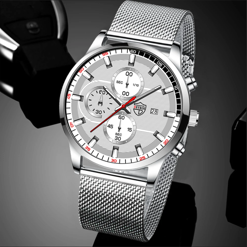 

Mens Watches Black Business Stainless Steel Mesh Belt Quartz Wrist Watch Luxury Male Casual Leather Luminous Clock часы мужские