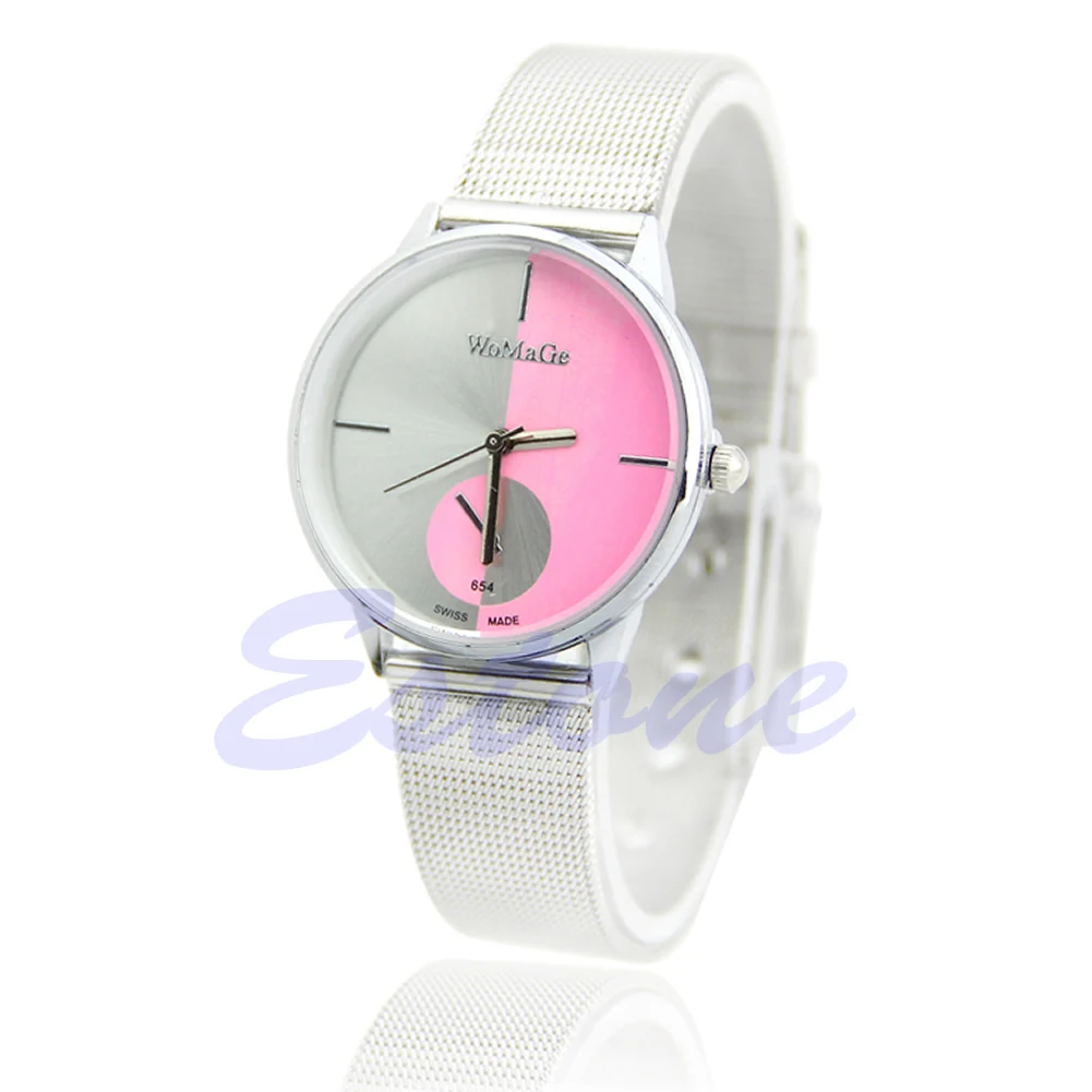 

X7YA New Fashion Classic Women's Men Quartz Analog Stainless Steel Silver Wrist Watch