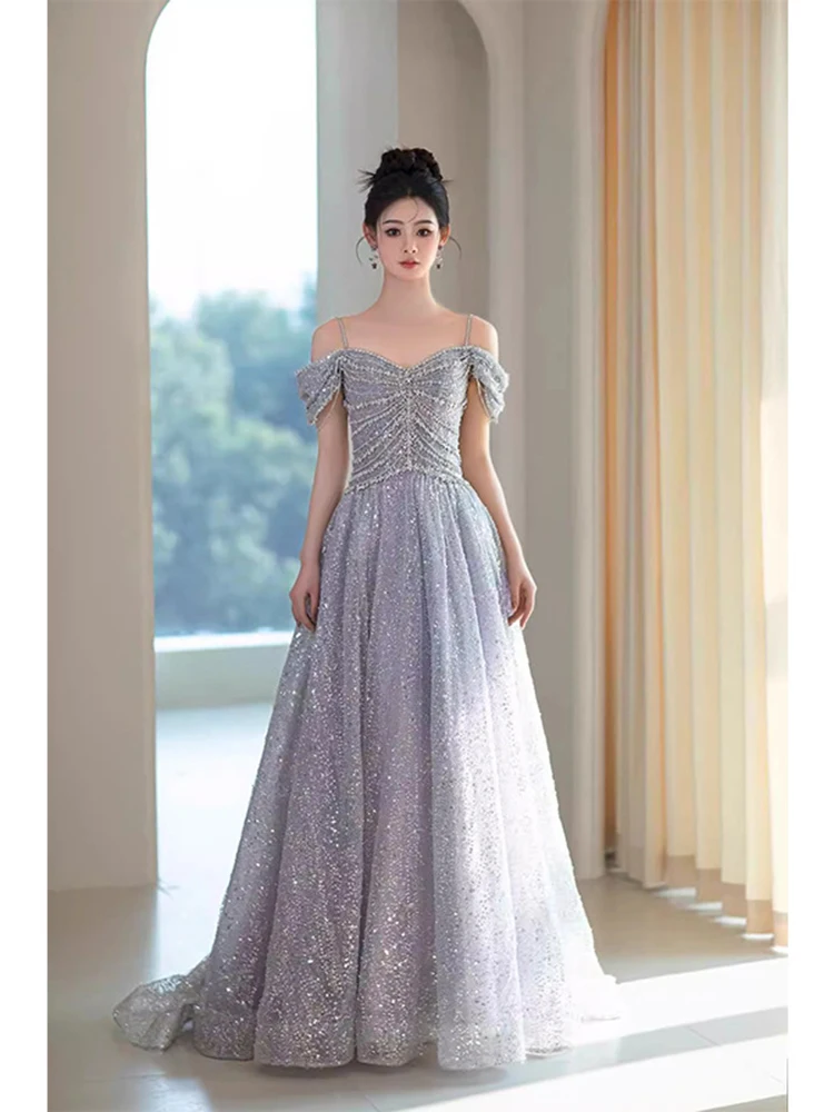 Блестящие вечерние платья трапециевидной формы по индивидуальному заказу с