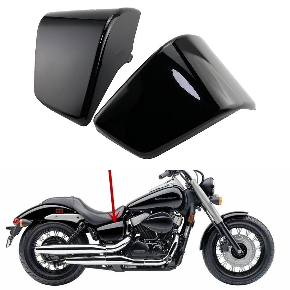 

Black Left & Right Motorcycle Battery Side Fairing Covers Frame Guard ABS For Honda Shadow ACE 750 VT750 VT400 VT 400