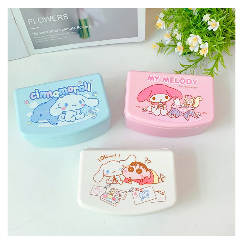 

Kawaii Sanrio My Melody Cinnamoroll Flip Jewelry Box Girl Heart Desktop Storage Box Necklace Jewelry Compartment Storage Box