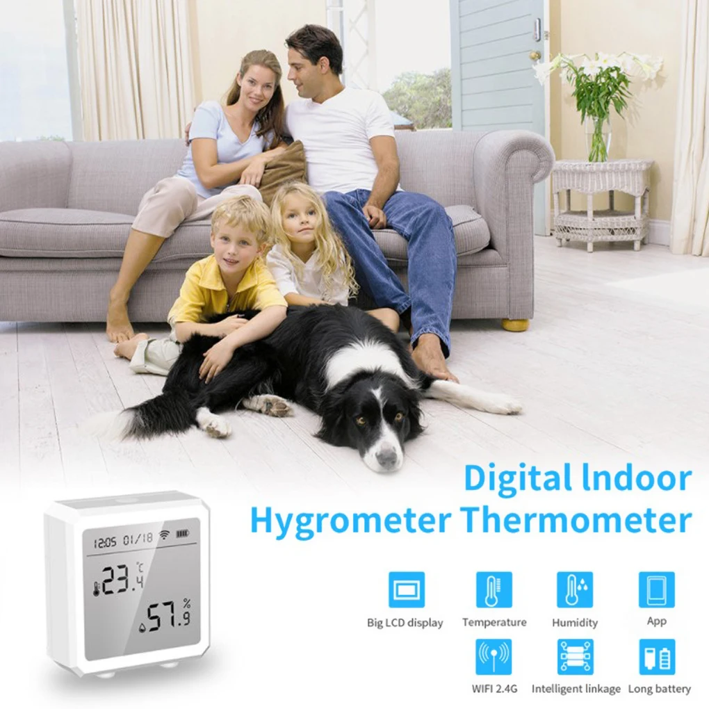 

Temperature Humidity Sensor Detector Wireless Indoor Thermometer Gauge Greenhouse Battery Operated Hygrometer Meter