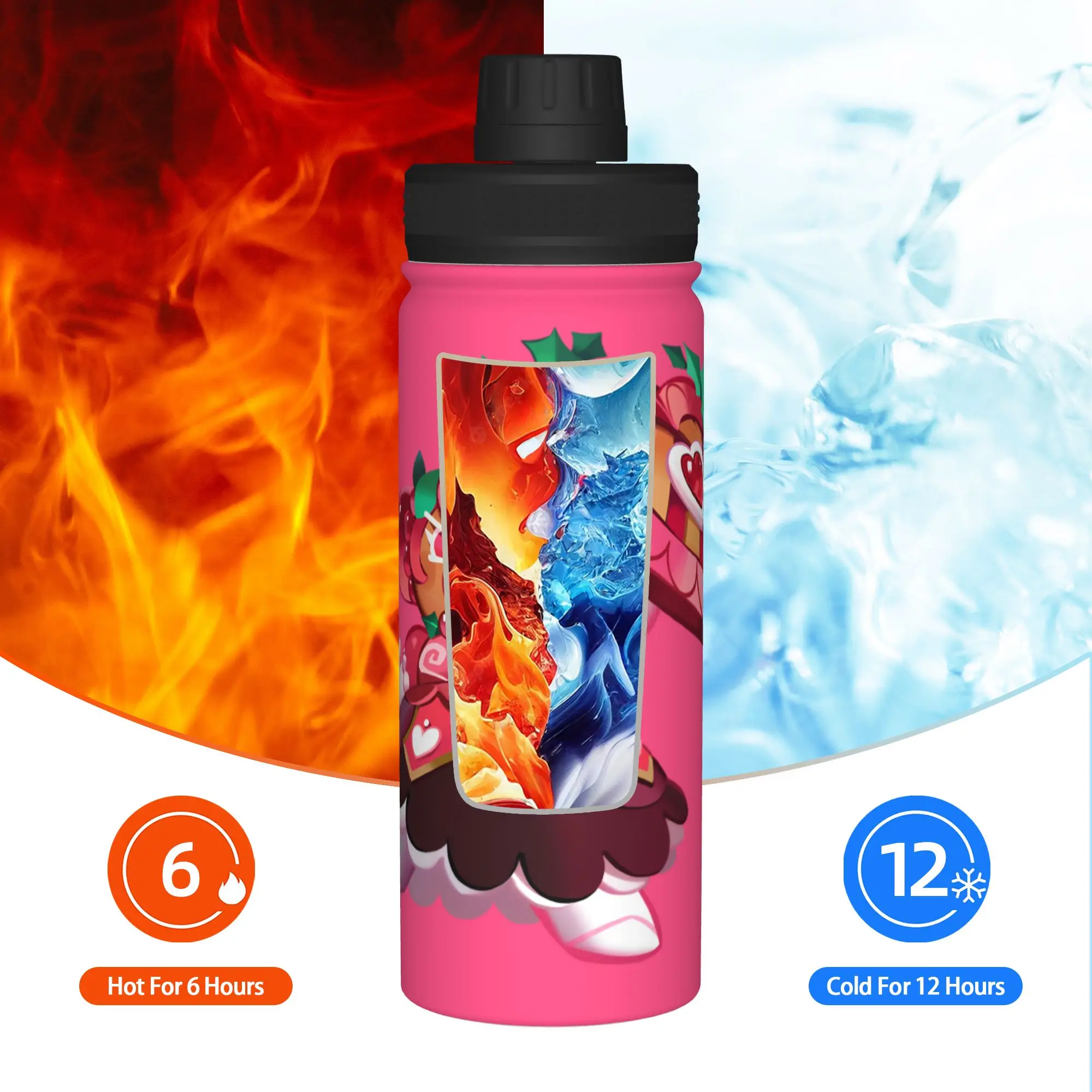 Термокружка Cookies Run Kingdoms 18OZ Hollyberry Cookie, из нержавеющей стали, с двойными стенками, для горячих и холодных напитков (art.: 3920db2216bfc) - 3920db2216bfc