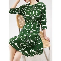 shuchan design high quality vestido de mujer dresses long luxury 2022 bohemian a line100 natural silk knee length summer